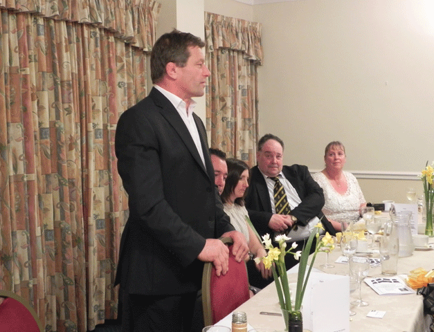 Graham Dawe addresses diners at the TASC Dinner-Dance